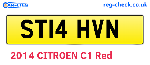 ST14HVN are the vehicle registration plates.