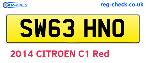 SW63HNO are the vehicle registration plates.