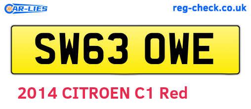 SW63OWE are the vehicle registration plates.
