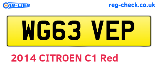WG63VEP are the vehicle registration plates.