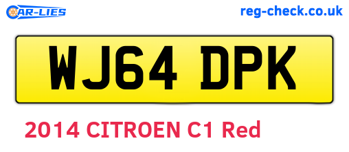 WJ64DPK are the vehicle registration plates.