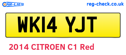 WK14YJT are the vehicle registration plates.