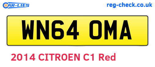 WN64OMA are the vehicle registration plates.