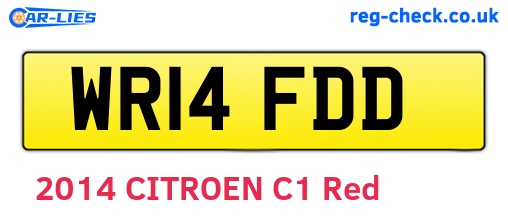 WR14FDD are the vehicle registration plates.