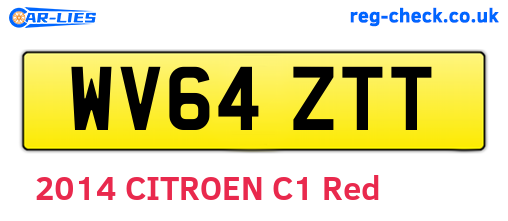WV64ZTT are the vehicle registration plates.
