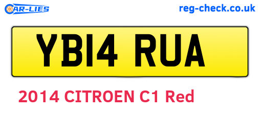 YB14RUA are the vehicle registration plates.