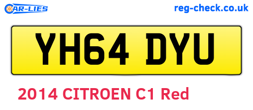 YH64DYU are the vehicle registration plates.