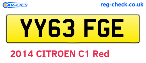 YY63FGE are the vehicle registration plates.
