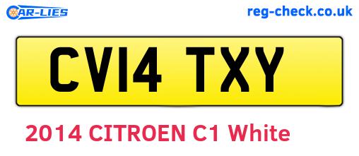 CV14TXY are the vehicle registration plates.