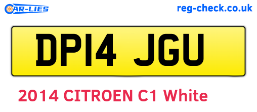 DP14JGU are the vehicle registration plates.