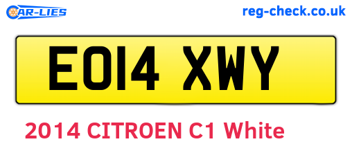EO14XWY are the vehicle registration plates.