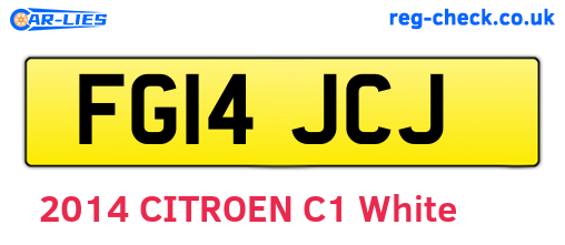 FG14JCJ are the vehicle registration plates.