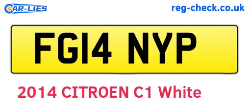 FG14NYP are the vehicle registration plates.