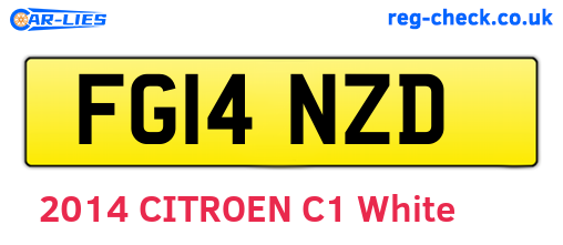 FG14NZD are the vehicle registration plates.