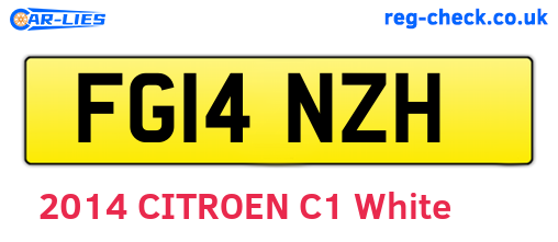 FG14NZH are the vehicle registration plates.