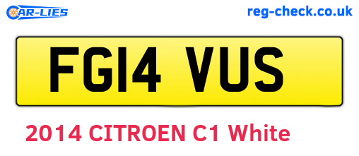 FG14VUS are the vehicle registration plates.