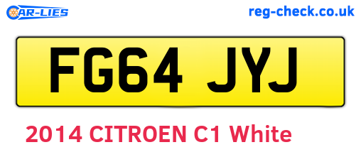 FG64JYJ are the vehicle registration plates.