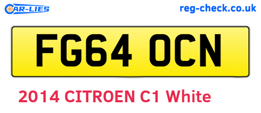 FG64OCN are the vehicle registration plates.