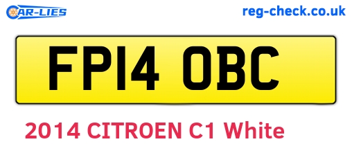 FP14OBC are the vehicle registration plates.