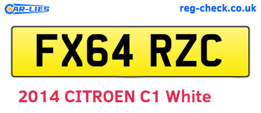 FX64RZC are the vehicle registration plates.