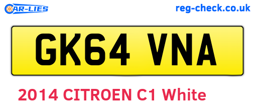 GK64VNA are the vehicle registration plates.