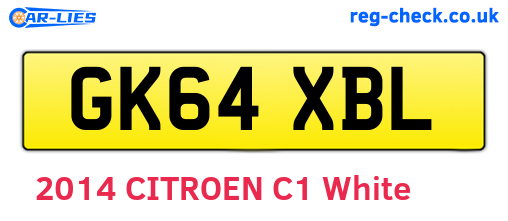 GK64XBL are the vehicle registration plates.