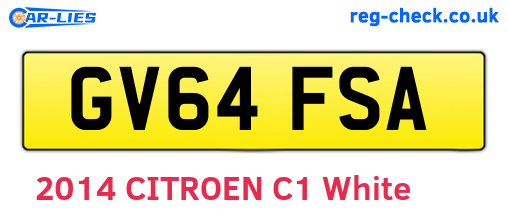 GV64FSA are the vehicle registration plates.