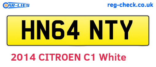 HN64NTY are the vehicle registration plates.