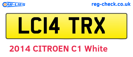 LC14TRX are the vehicle registration plates.
