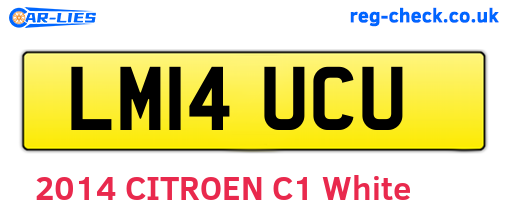 LM14UCU are the vehicle registration plates.