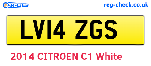 LV14ZGS are the vehicle registration plates.