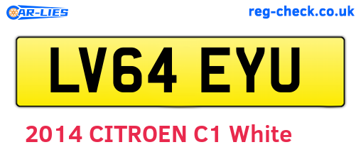LV64EYU are the vehicle registration plates.