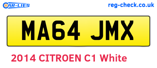 MA64JMX are the vehicle registration plates.