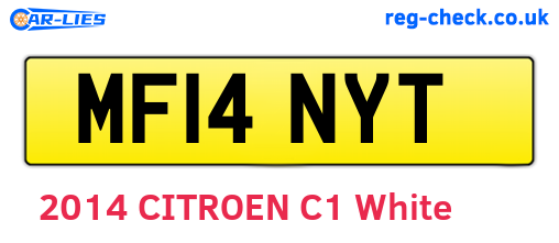 MF14NYT are the vehicle registration plates.