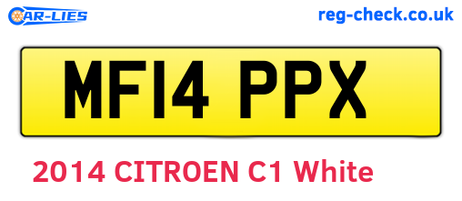 MF14PPX are the vehicle registration plates.