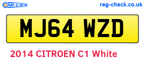MJ64WZD are the vehicle registration plates.