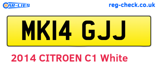 MK14GJJ are the vehicle registration plates.