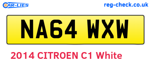 NA64WXW are the vehicle registration plates.