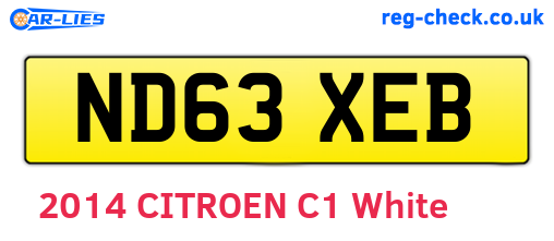 ND63XEB are the vehicle registration plates.
