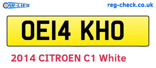 OE14KHO are the vehicle registration plates.