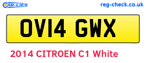 OV14GWX are the vehicle registration plates.
