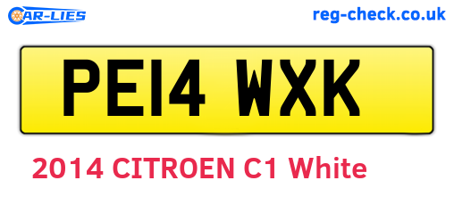 PE14WXK are the vehicle registration plates.