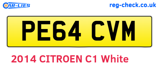 PE64CVM are the vehicle registration plates.