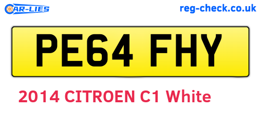 PE64FHY are the vehicle registration plates.