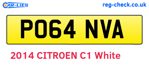 PO64NVA are the vehicle registration plates.