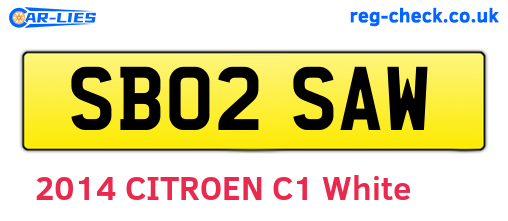 SB02SAW are the vehicle registration plates.