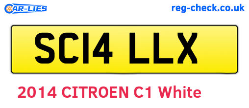 SC14LLX are the vehicle registration plates.