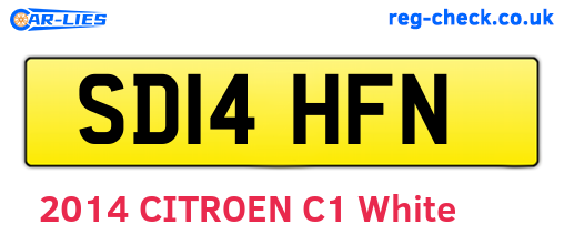 SD14HFN are the vehicle registration plates.
