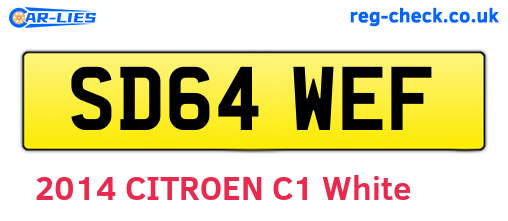 SD64WEF are the vehicle registration plates.