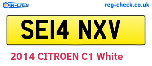 SE14NXV are the vehicle registration plates.